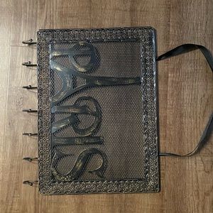 Brushed Bronze Paris Accessory Holder with Hooks and Mesh Back for Earrings